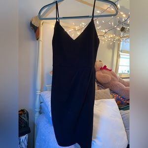 Lulus Small Loose Threaded Black Wrap Dress